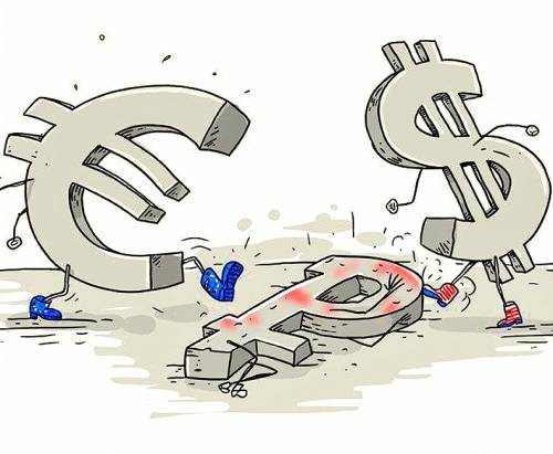 Рубль усилил снижение к доллару и евро из-за ситуации с Белоруссией